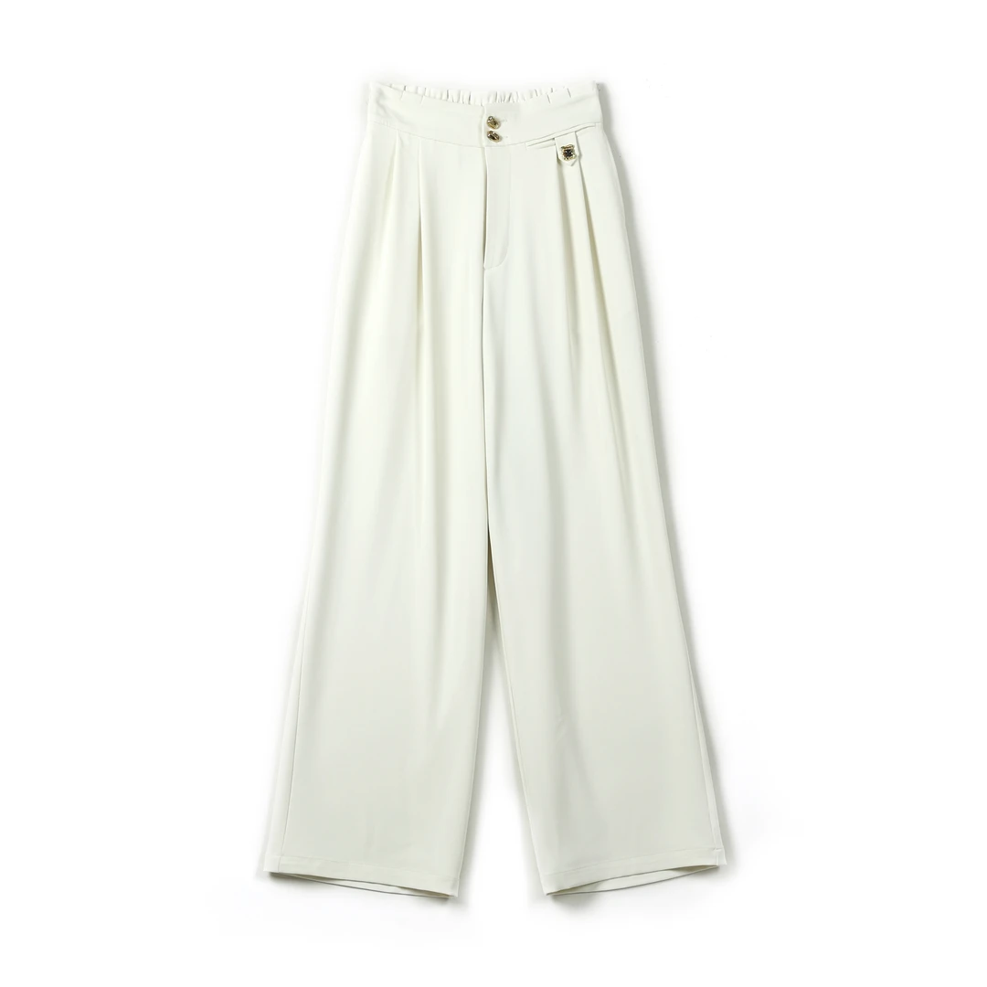 千屿Sheila 夏季高档裤子女薄款两粒扣休闲阔腿裤KZ/0315-110952