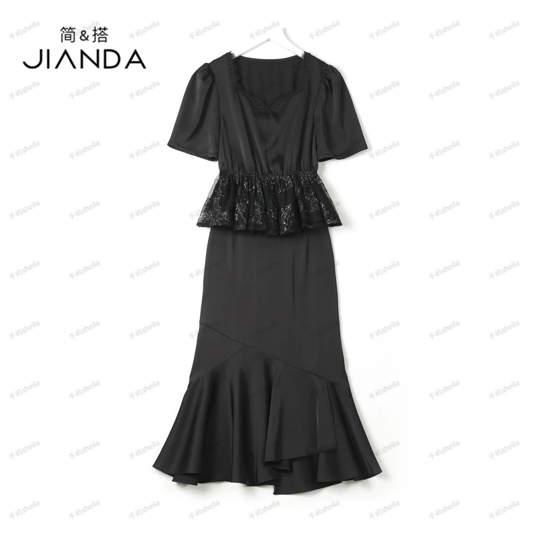 千屿Sheila夏装女蕾丝上衣不规则半裙美人鱼套装TZ/0422-1701139