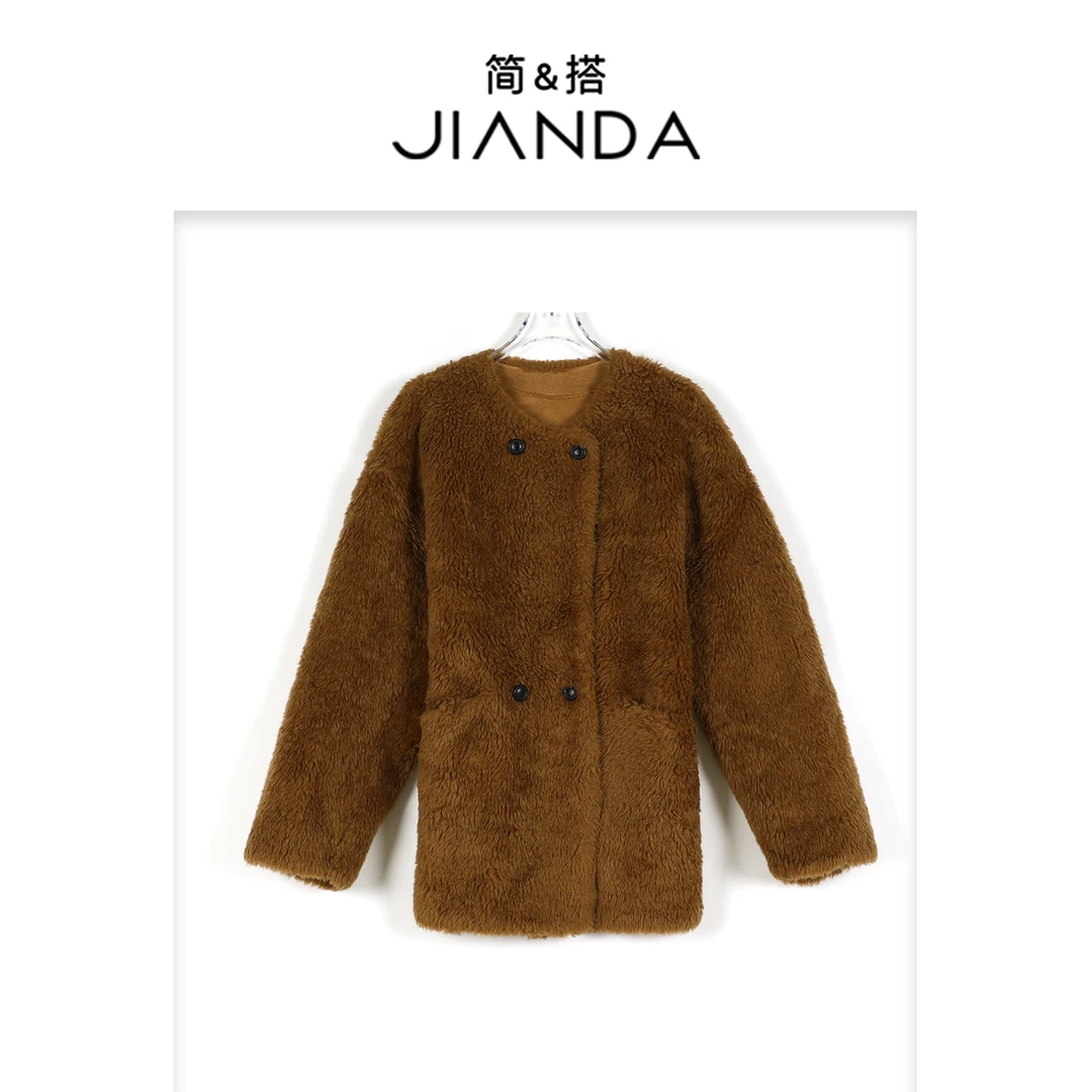 【千屿Sheila】四粒扣绵羊毛毛绒外套244-WT/1116-8005