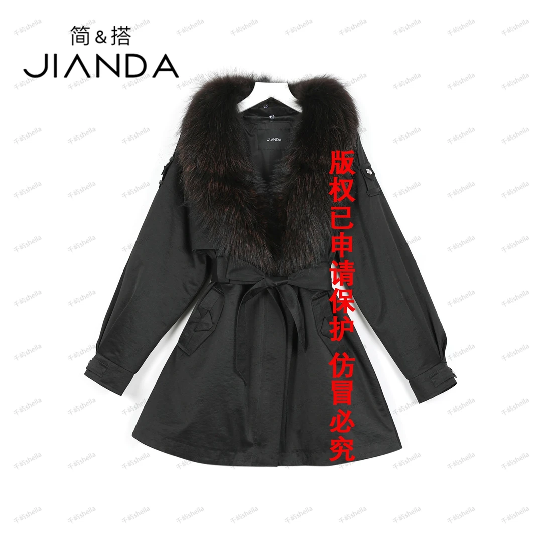 简&搭千屿Sheila热力感穿搭秋冬女“天使之翼”皮草外套1003-510220