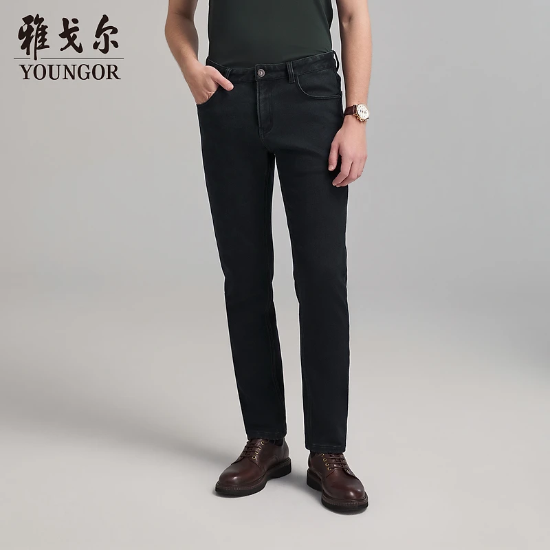 【休闲雪尼尔】雅戈尔裤子男士秋冬季青年男秋冬裤子男牛仔裤