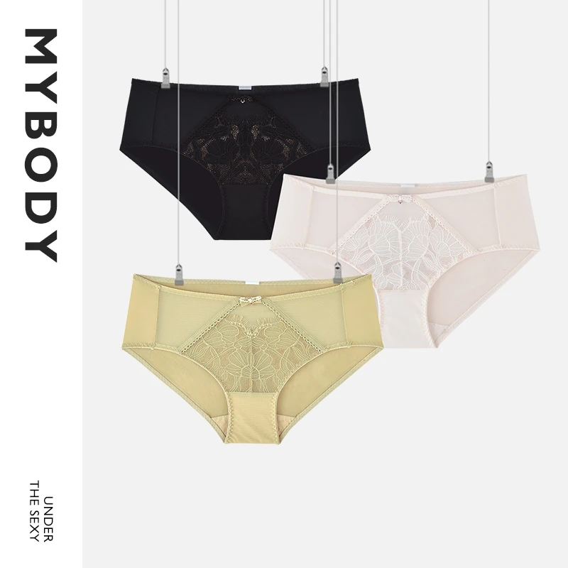 mybody性感蕾丝网纱无痕透气内裤