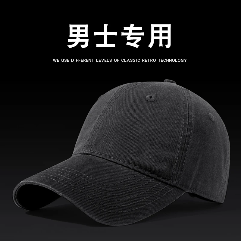 战术鸟(纯棉材质)新款棒球帽男大头围软顶鸭舌帽牛仔太阳遮阳帽子