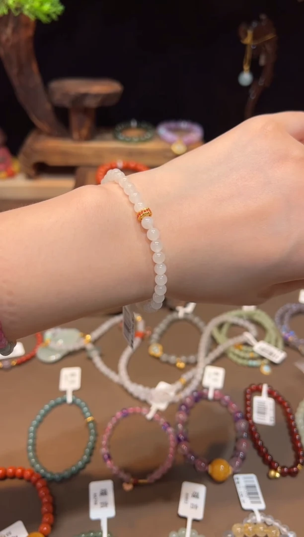 【闪购商品】和田玉手饰18K金镶嵌手饰@@A6240