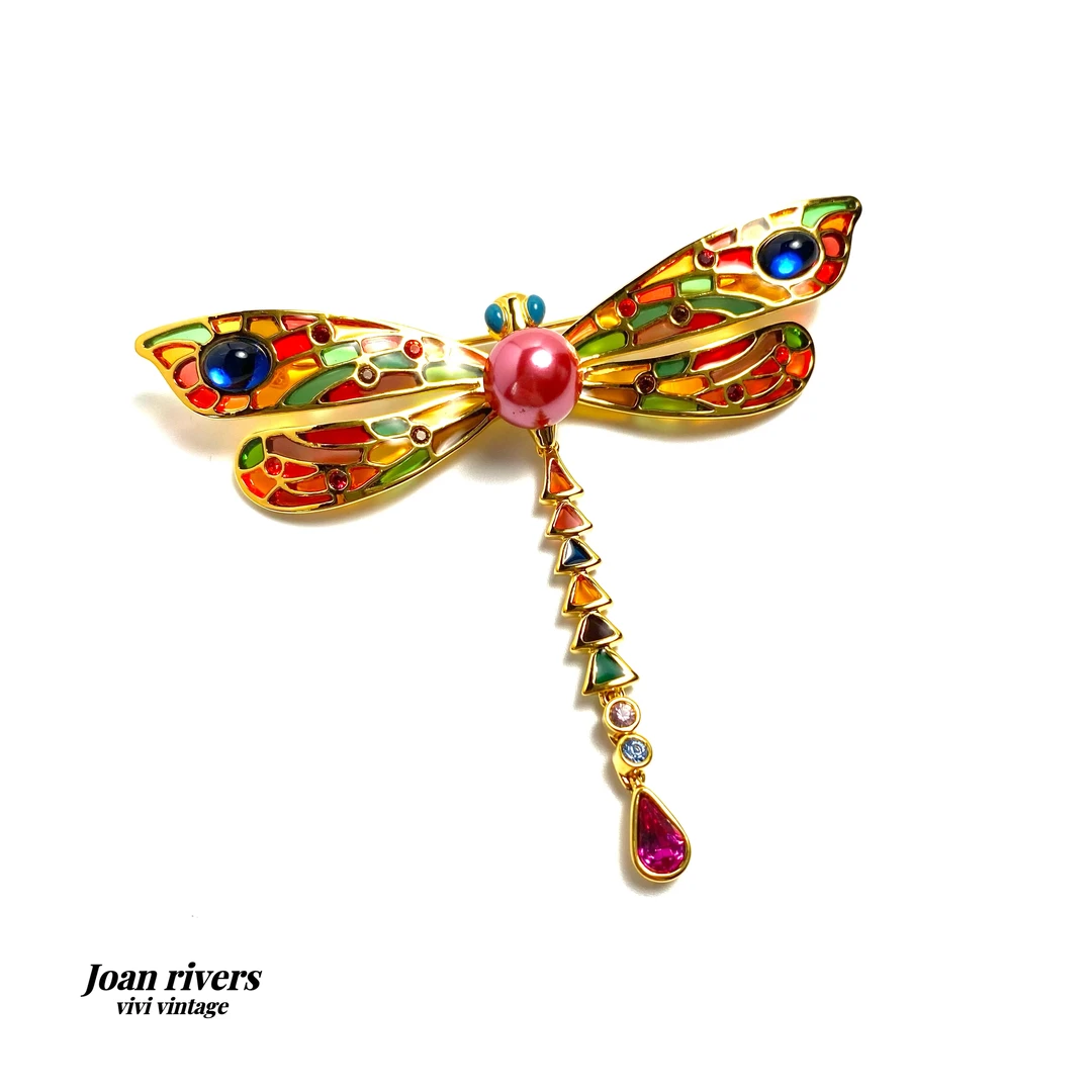铜合金胸针 JR Joan rivers 空窗珐琅蜻蜓胸针41401