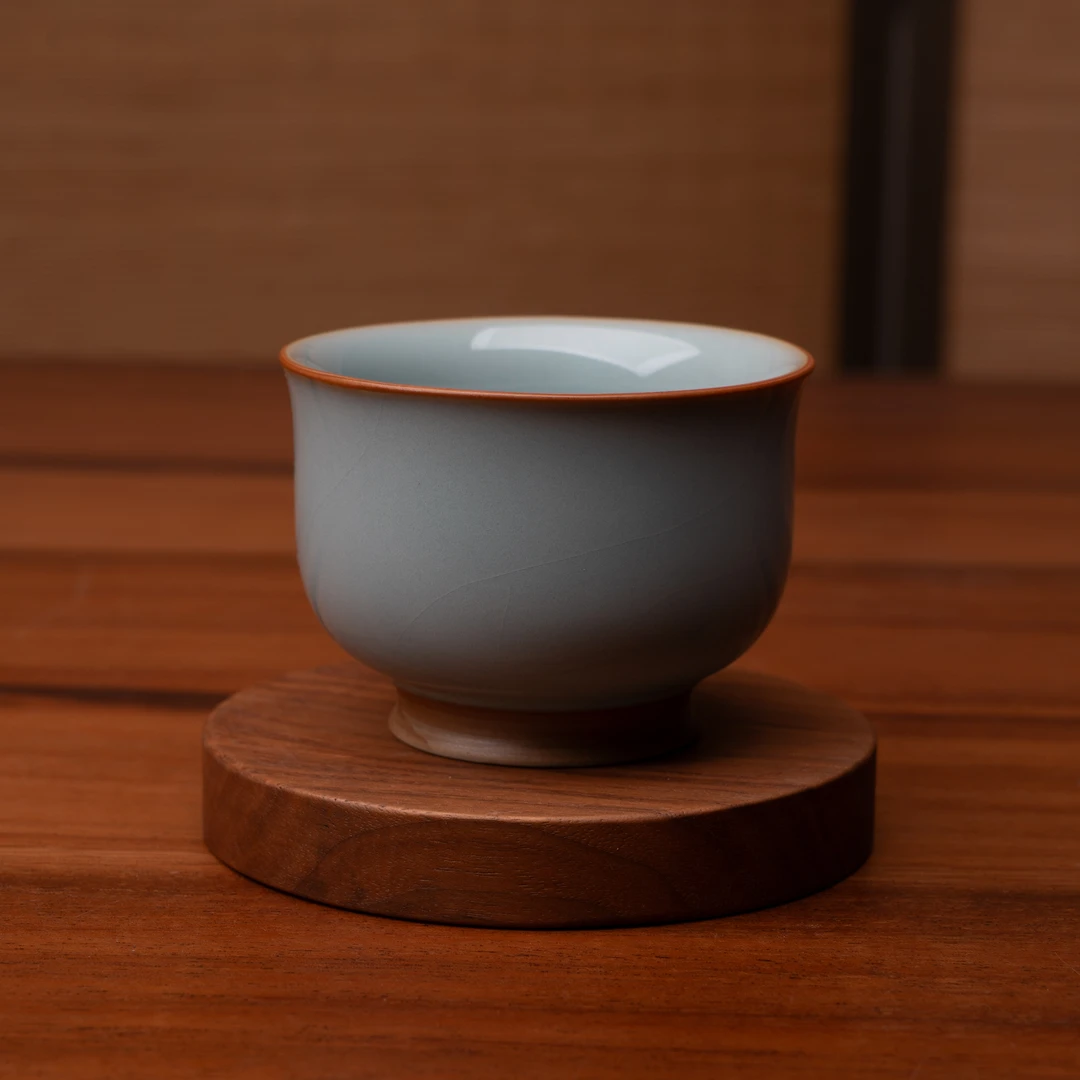 问青杯天青釉原矿原釉汝瓷主人杯复古家用陶瓷中式汝窑大号