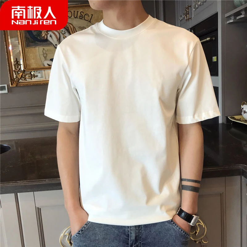 南极人夏季纯棉2023新款短袖t恤男女同款圆领潮流韩版印花体恤男