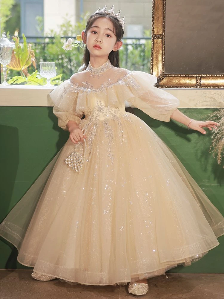 儿童礼服公主裙女童高端花童钢琴演奏演出服小女孩生日主持人表演