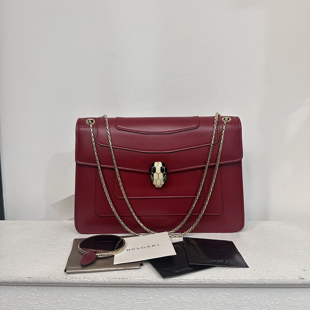 95新 BVLGARI/宝格丽 优购奢品/宝格丽中号蛇头单肩包