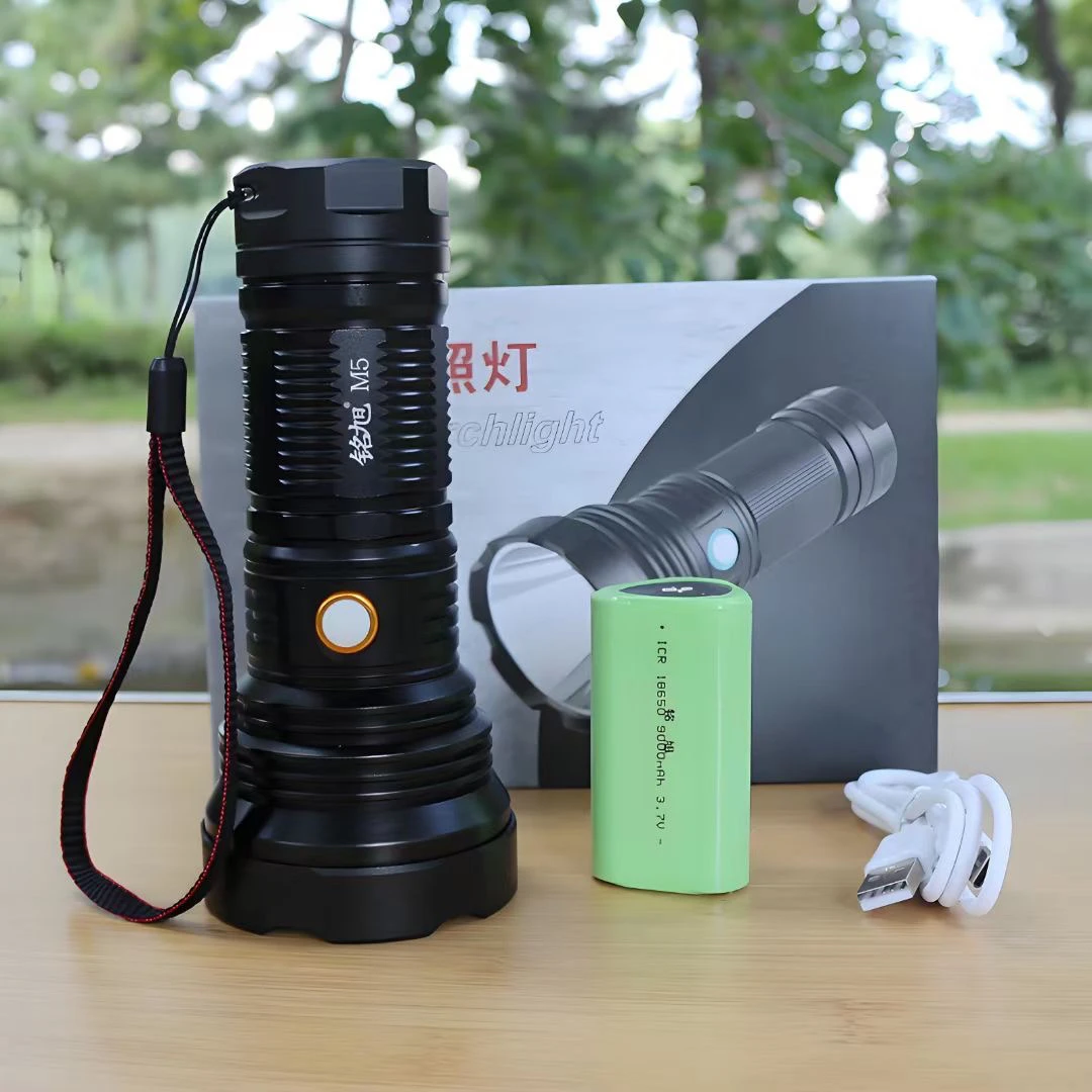 铭旭m5强光户外手电手电筒可充电强光手电筒大功率手电新款灯超亮