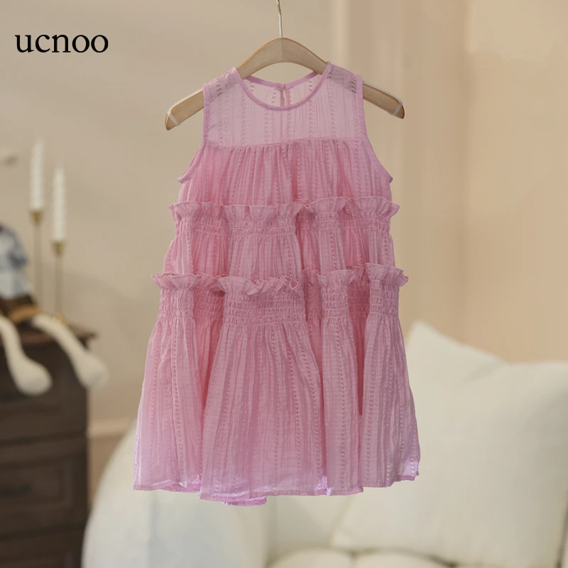 UCNOO/与虫儿童连衣裙夏无袖蛋糕裙女童背心裙女宝宝休闲凉快