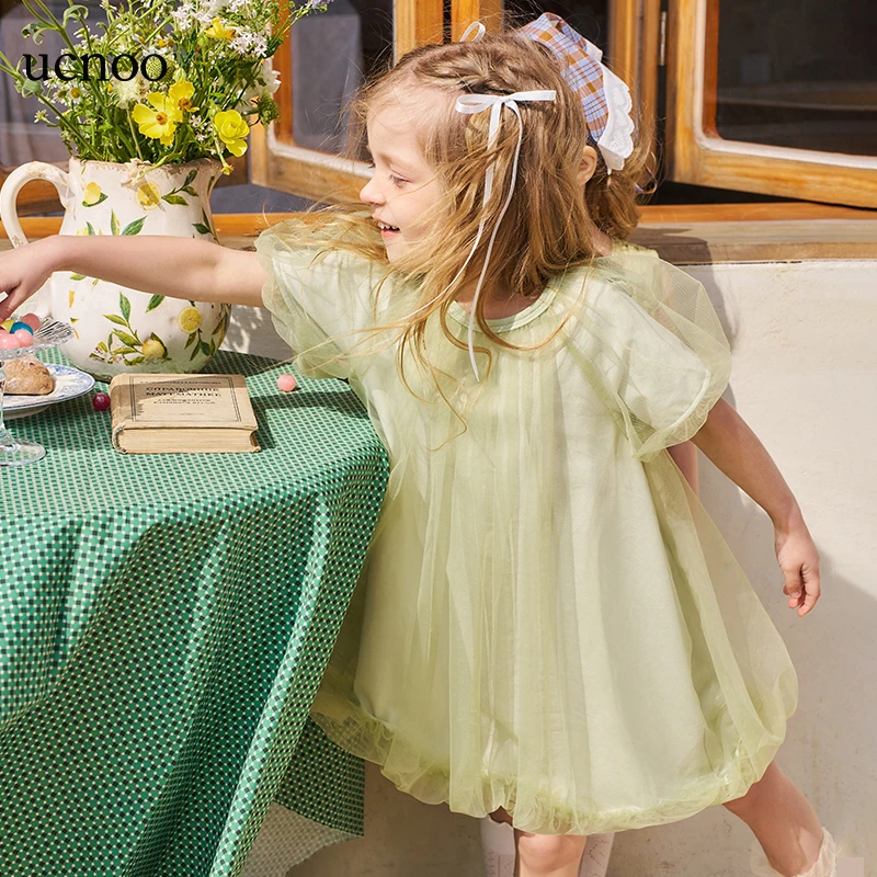 UCNOO/与虫精灵裙女童纱裙夏女宝宝纯色连衣裙公主裙精灵小翅膀