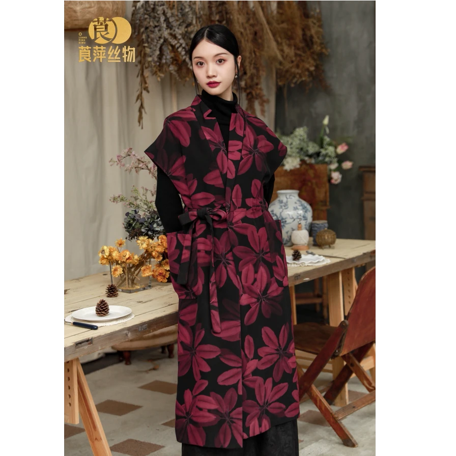 【鸿鹄】外套时尚长款黑色中国风古韵新中式风衣设计师 211032-1