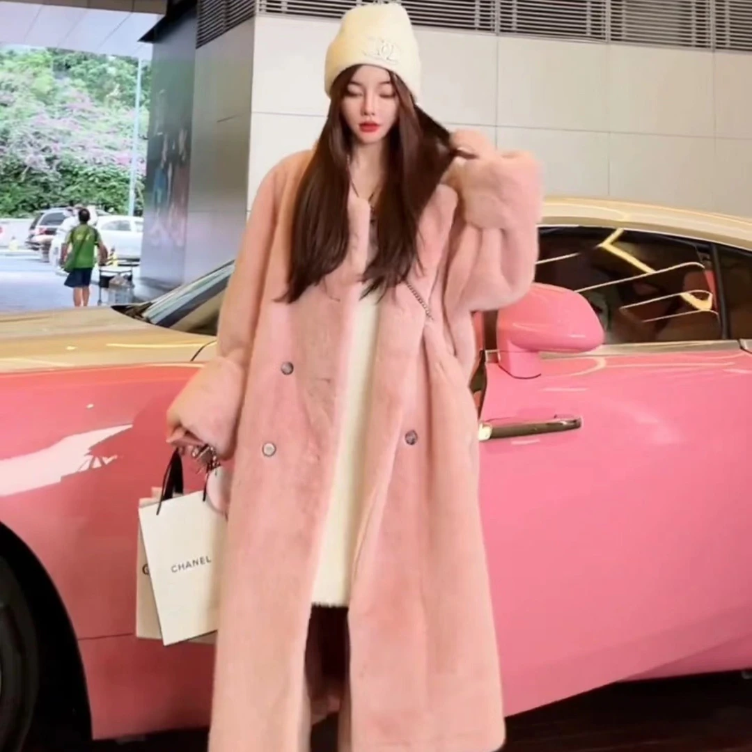 冬装大衣时尚穿搭加绒加厚宽松保暖百搭女士长款气质风衣大外套