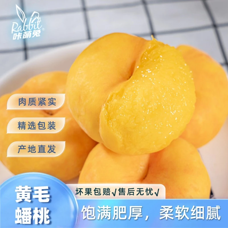 【咔萌兔】黄毛蟠桃净重4-4.5斤家庭装8-13个单果150g+新鲜xx