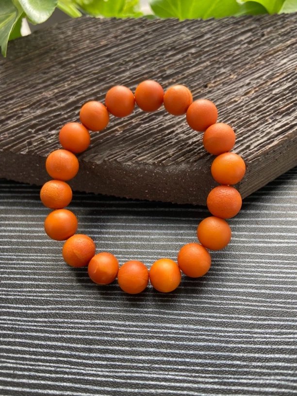 天然欧洲回流老蜜蜡橘皮手串