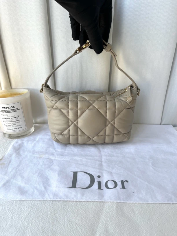 99新 DIOR/迪奥 奶茶色Travel Nomad迷你饭盒包手拿包手提包