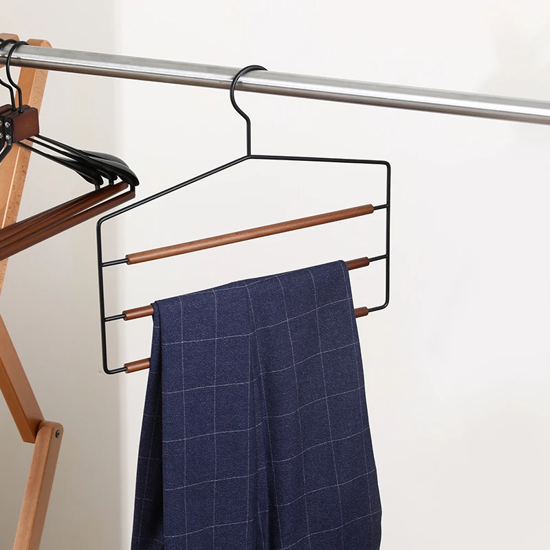 北欧风铁艺实木衣架可旋转高品质奢轻松家用日用高品质