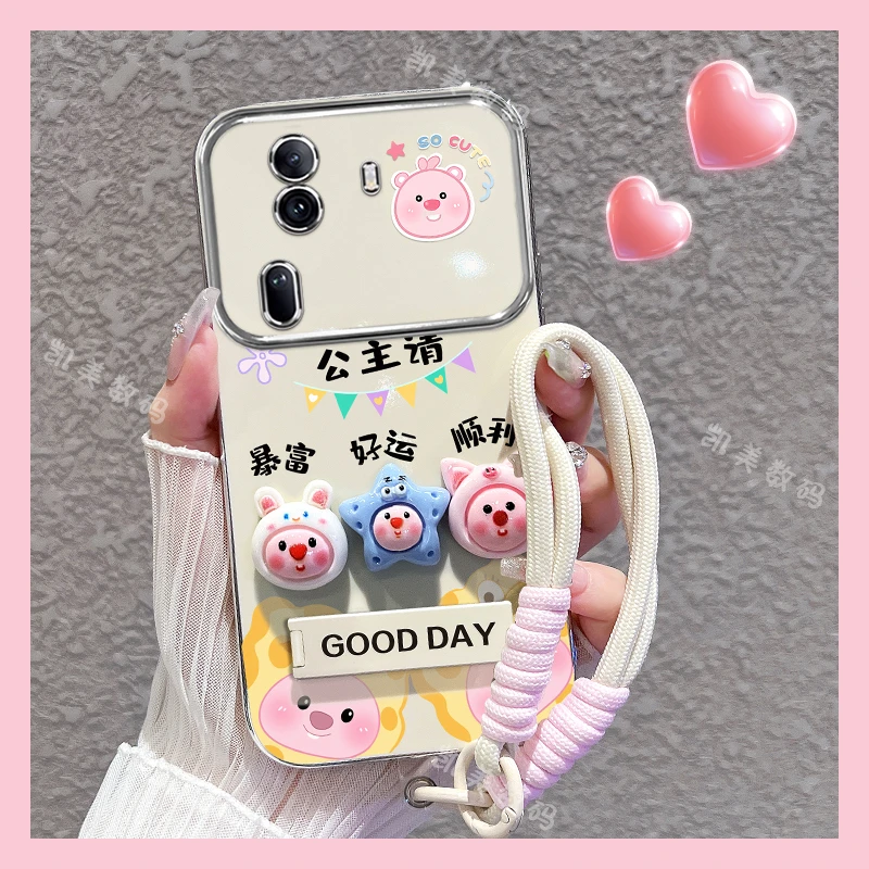 适用opporeno11手机壳reno11pro露比公主大视窗折叠支架女款卡通