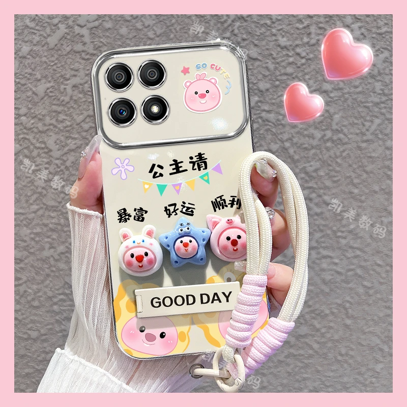 适用红米k70至尊版手机壳露比公主大视窗折叠支架女款卡通可爱壳