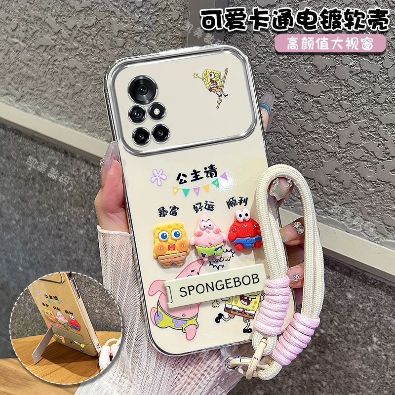 适用荣耀v40轻奢版手机壳好运顺利大视窗折叠支架女款防摔保护套