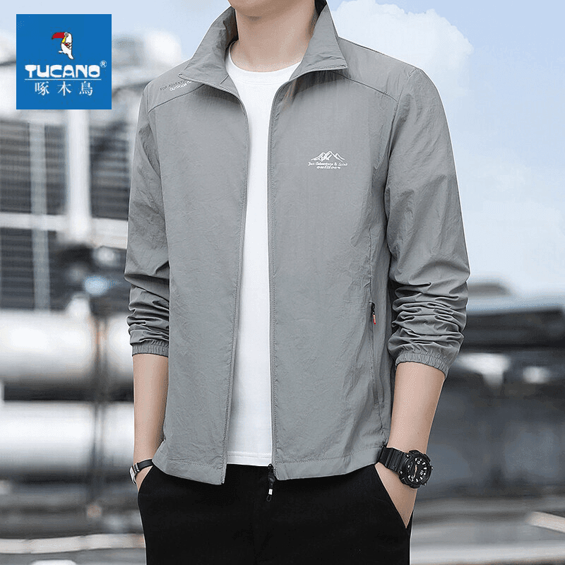 啄木鸟夏季冰丝防晒衣男士薄款透气防紫外线钓鱼户外骑行服外套男