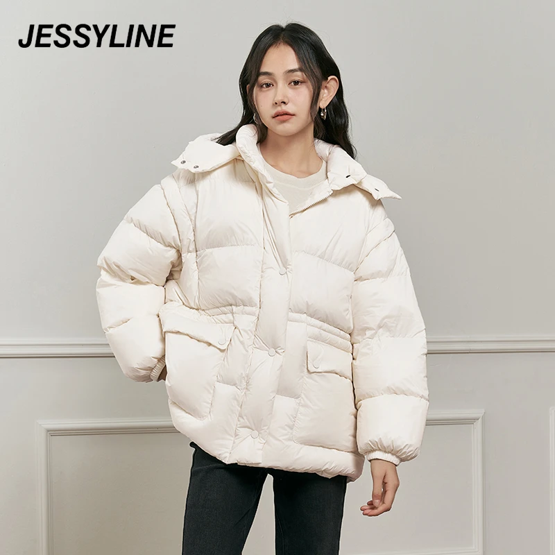 【芋总专属】jessyline2024秋冬新款 杰茜莱抗菌防水面包羽绒服女潮