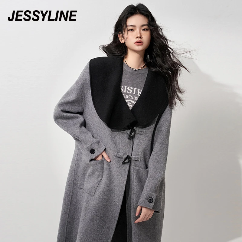5741【马琦尧专属】杰茜莱双面大衣女装秋冬中长新款外套 jessyline
