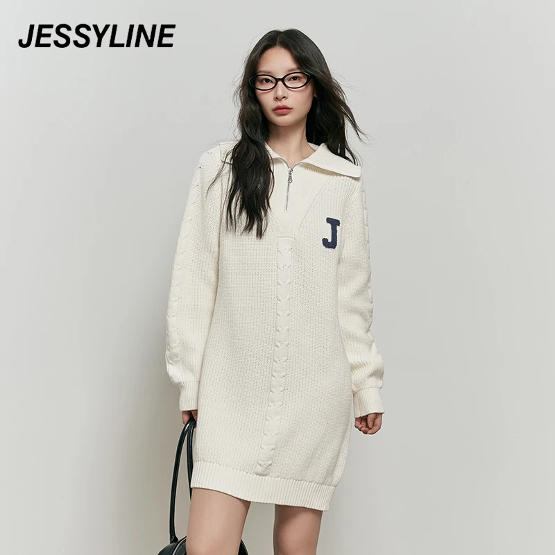 4703【大叔专享】杰茜莱针织女2024秋季新款毛衣连衣裙 jessyline