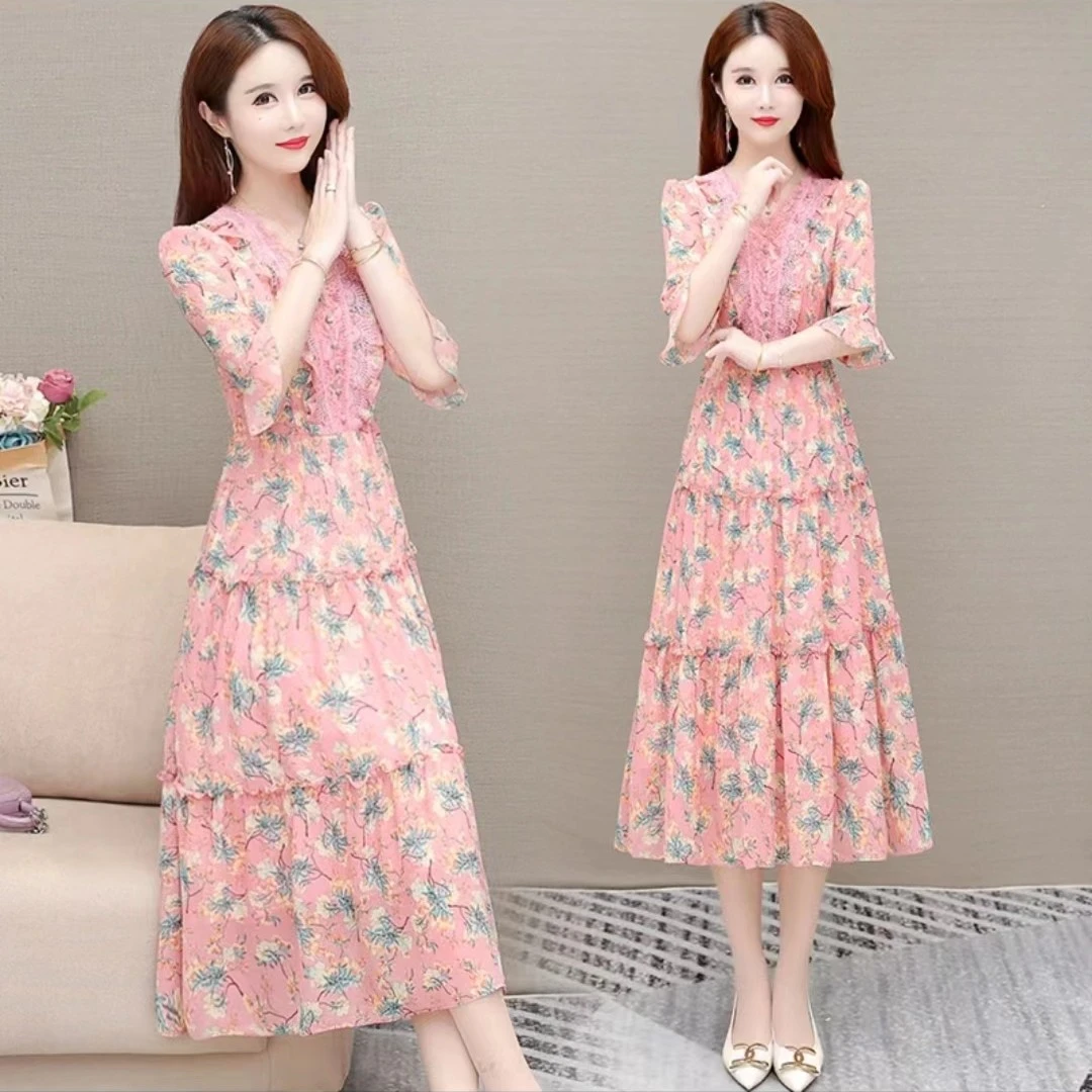 【V1136】时尚气质温婉连衣裙