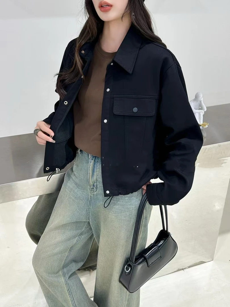 港风牛仔衬衫加棉外套