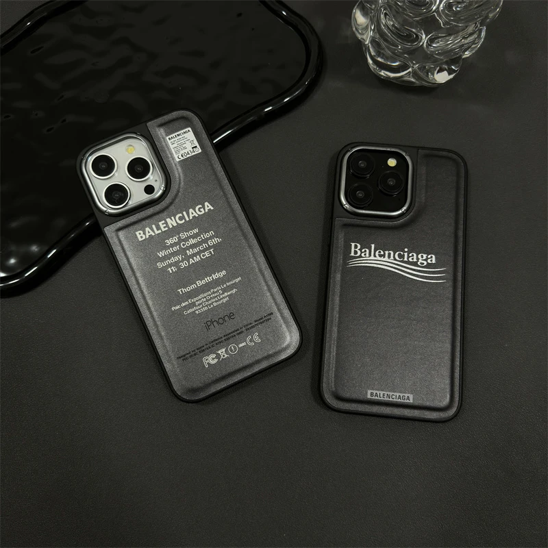 潮牌皮纹巴家标签磨砂壳适用iPhone15promax全包苹果14情侣13防摔