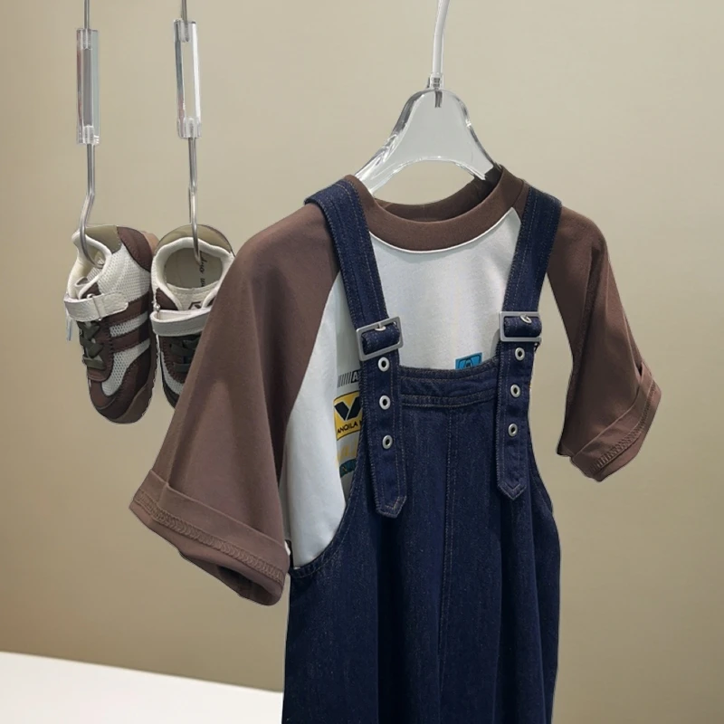 牛仔背带裤➕初秋T