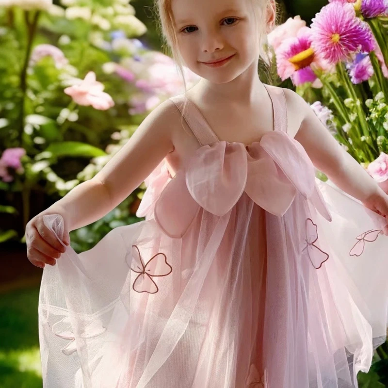 温琪可可2024夏款公主范儿纱裙超仙女童夏季薄款小女孩女宝