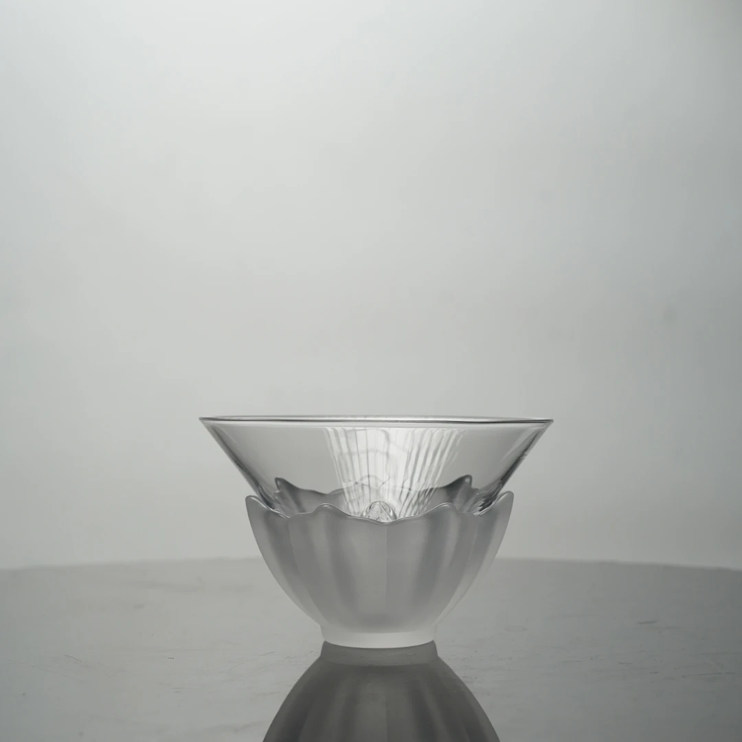 山河·｜莲华茶漏底座琉璃工艺茶漏无铅水晶玻璃材质纯人工