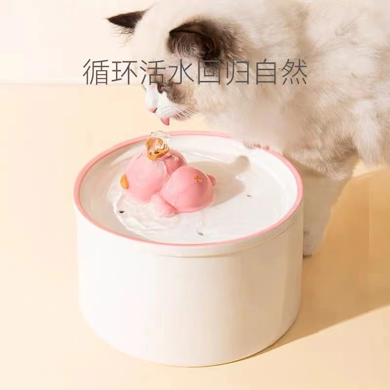 猫猫狗狗陶瓷饮水器自动补水新款猫咪饮水机小粉猪喂水不湿嘴流动