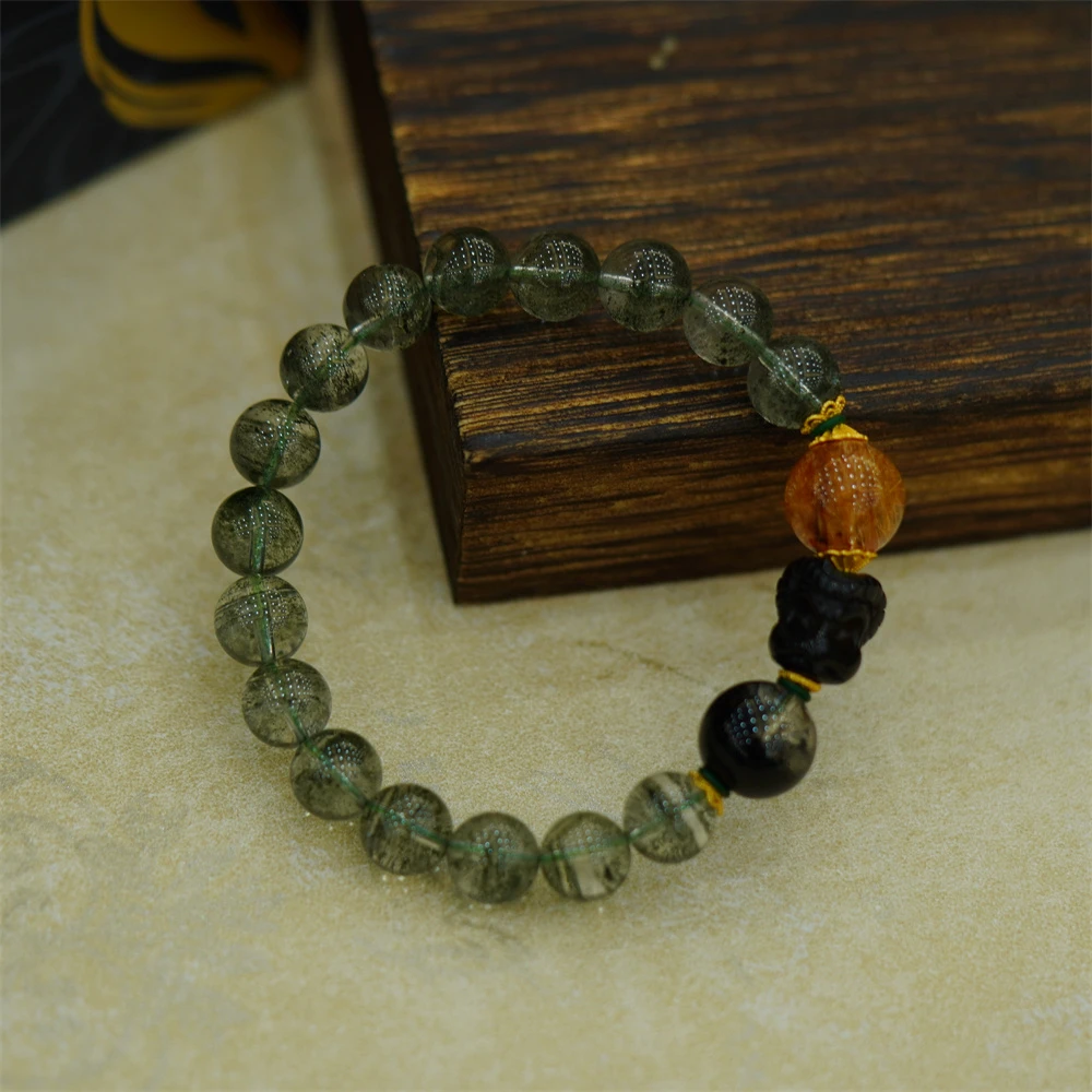 原创设计款千层满天星绿幽灵水晶手串（多样性发一）