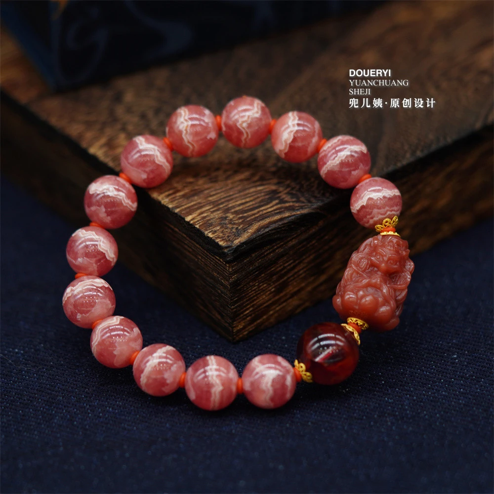 【小BOSS】 原创设计款配狐娘娘千层蕾丝红纹手串（多样性发一）