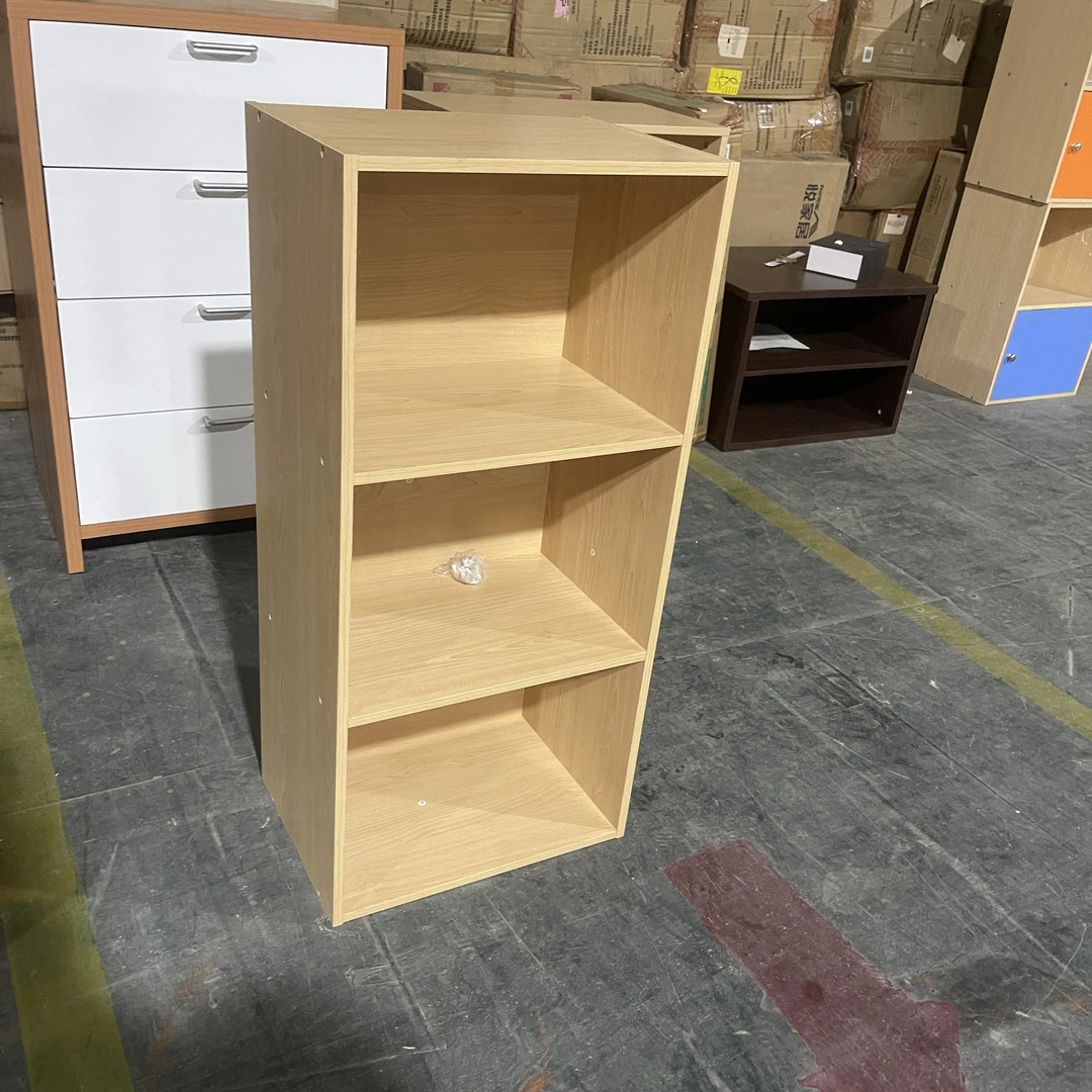 DS-客厅家用简约阳台北欧层三格书柜置物柜收纳格（089-BZ4386）