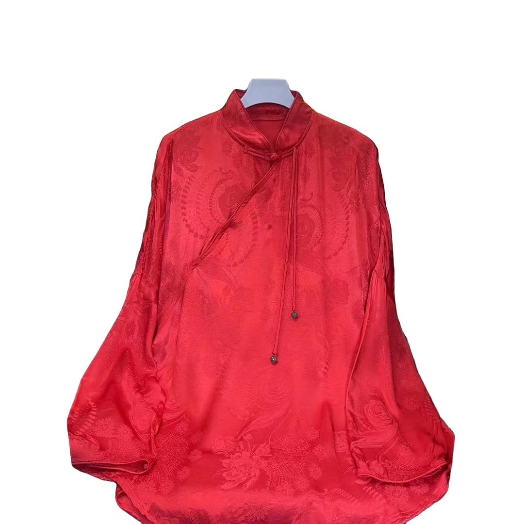 369国风女装高端中式时尚桑丝流苏系带显瘦减龄衬衫 #《霓裳衬衫》