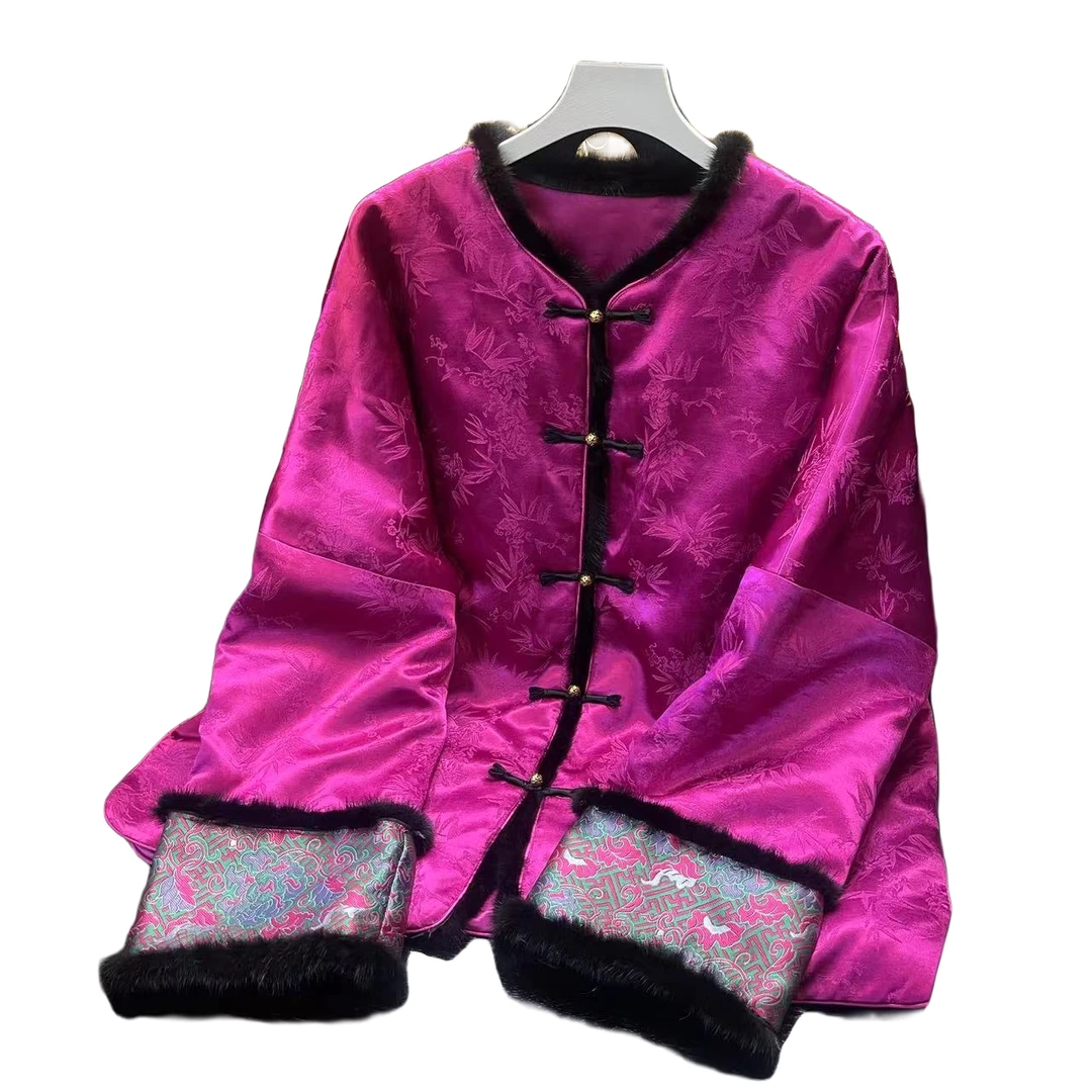 369国风女装高端中式时尚桑丝中国风气质百搭夹棉外套#《窦美人》