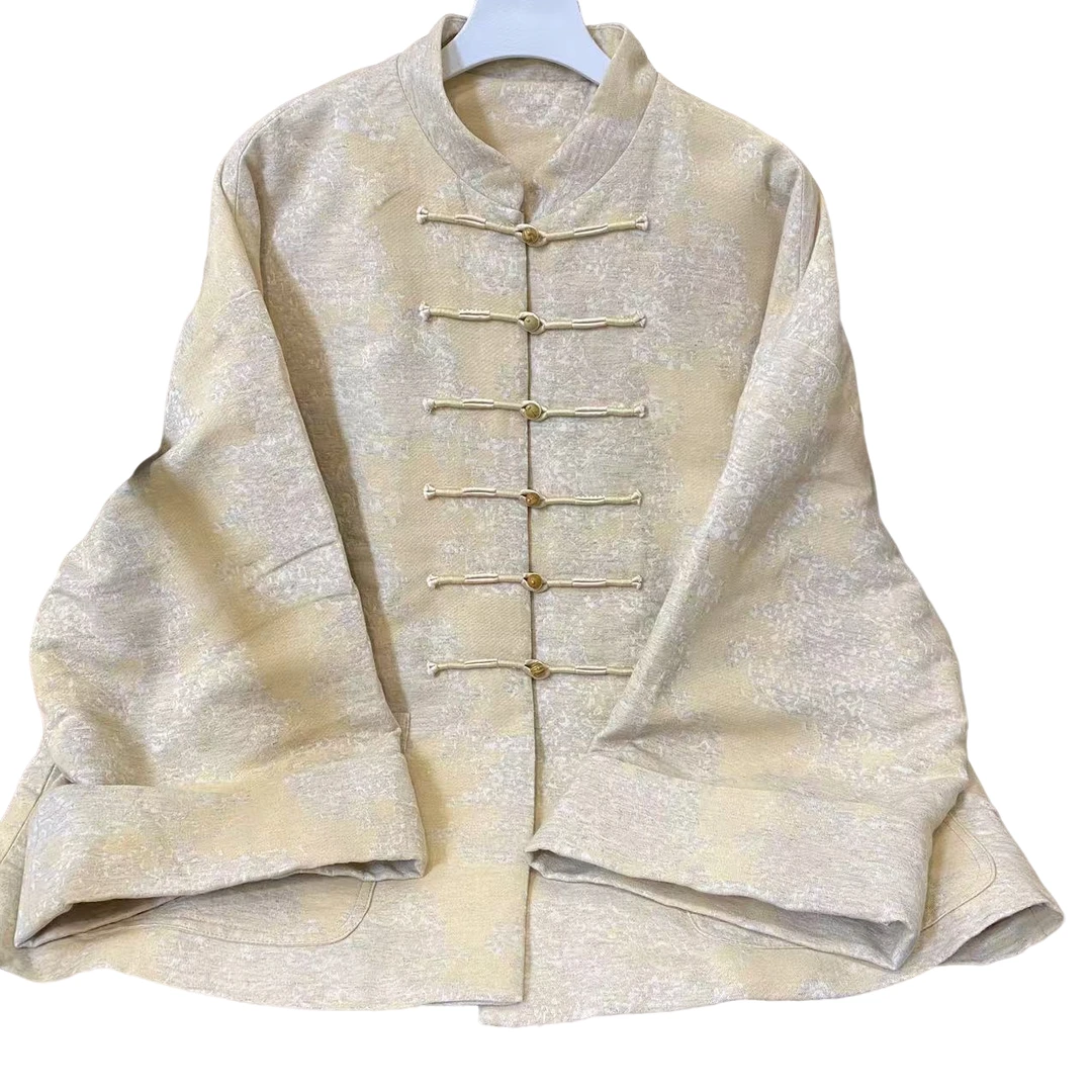 369国风女装高端中式时尚轻奢中国风气质百搭棉麻加棉外套#《蜿蜒》