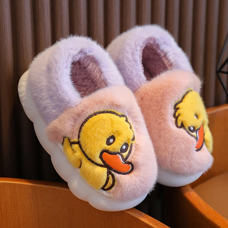 新款秋冬季儿童棉拖鞋男女童室内可爱卡通女童拖鞋婴幼儿宝宝棉拖