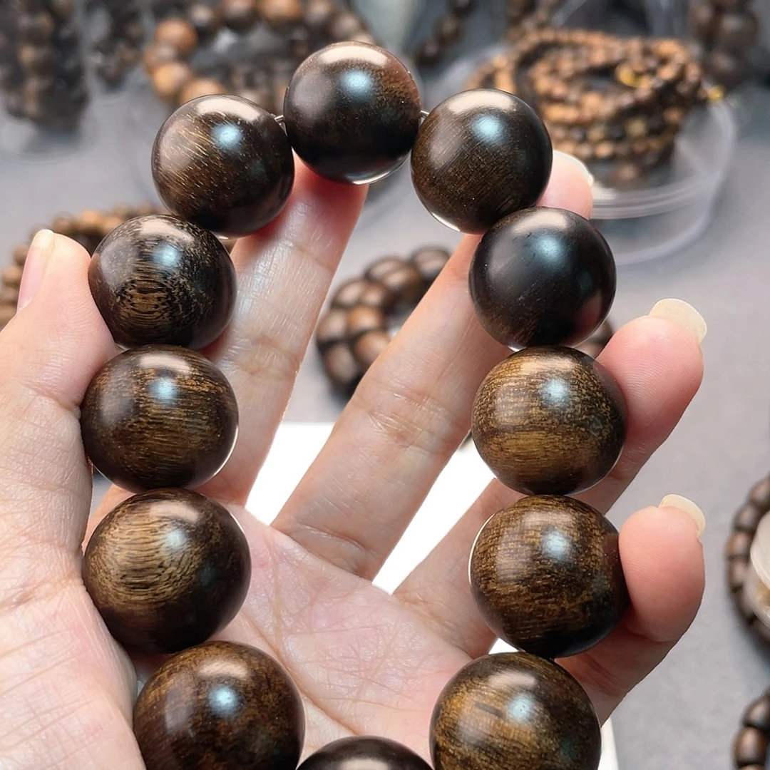 沉香手串探*者白棋瘤疤