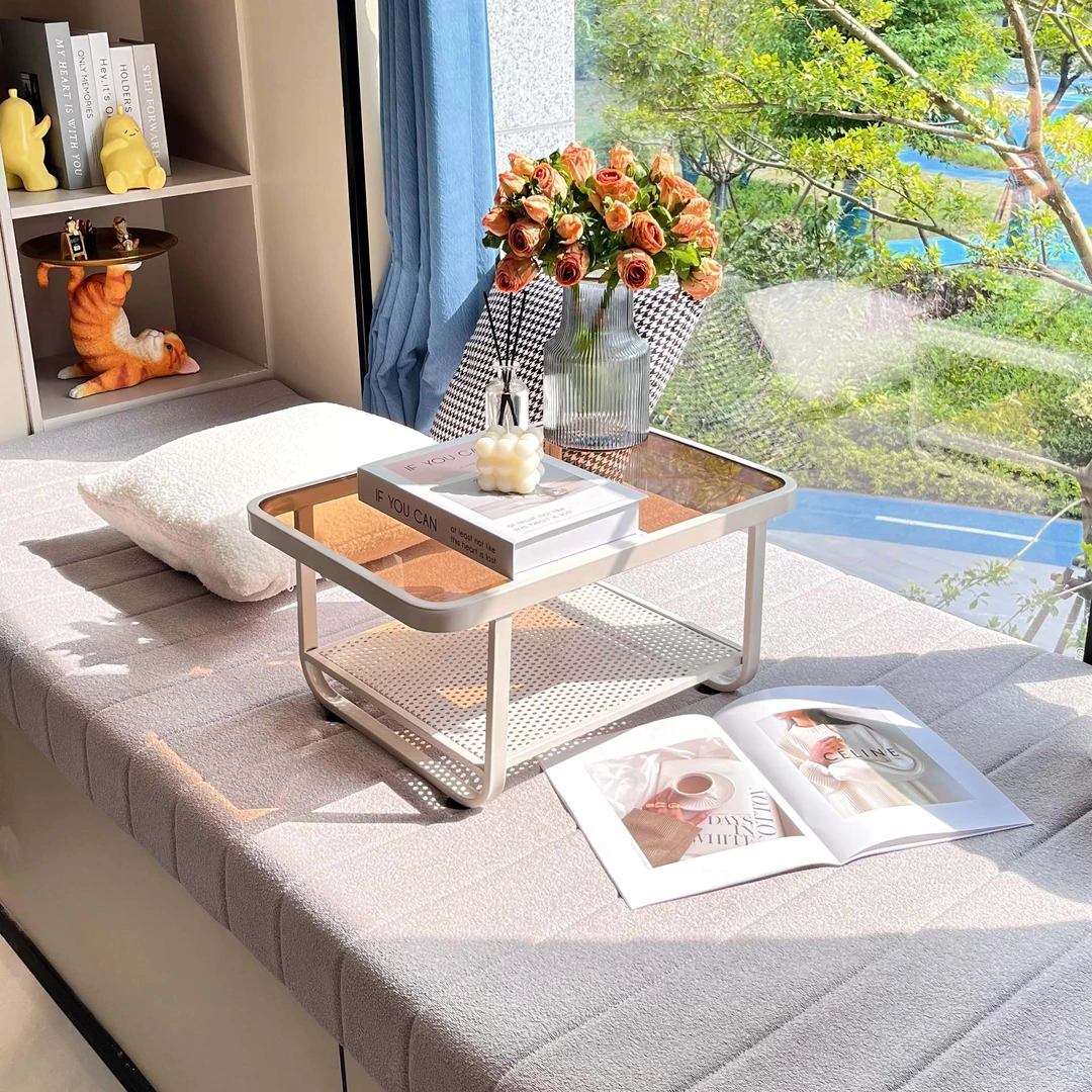 奶油风飘窗小桌子茶几创意阳台茶桌小茶几日式榻榻米桌矮桌炕几桌