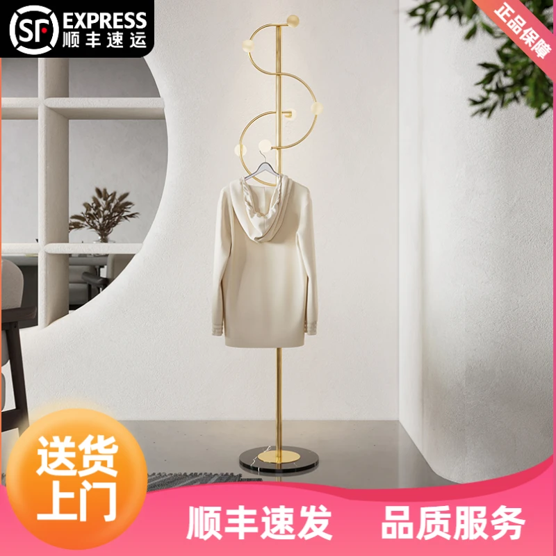 轻奢音符家用落地艺术时尚创意金属专用衣服架入户卧室室内挂衣架