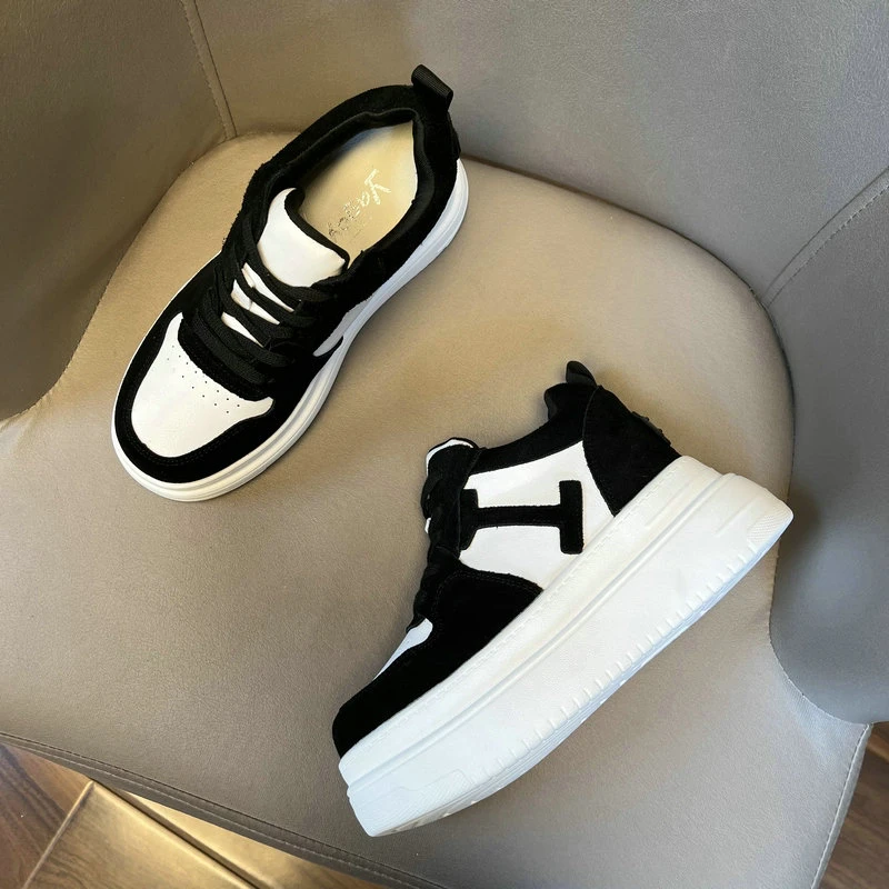 增高10公分小个子2024春季小白鞋女内增高真皮休闲显瘦显小松糕鞋