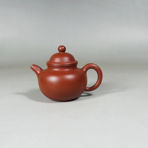 掇球壶宜兴原矿紫砂料朱坭国工吴锡初手工精制紫砂茶壶茶具朱泥