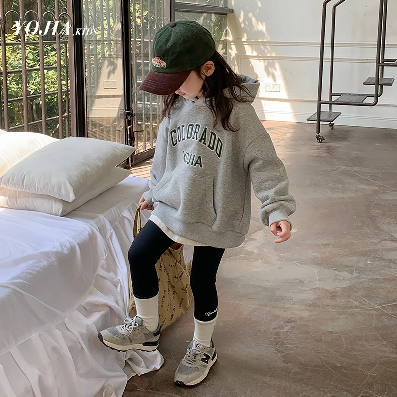 女童卫衣秋冬装2024新款童装洋气加绒宝宝套头衫加厚保暖儿童上衣