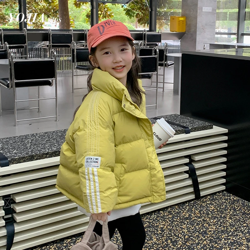 女童短款羽绒服冬90绒teflon三防宝宝童装加厚保暖洋气面包服外套